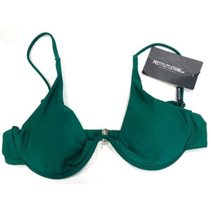 Pretty Little Thing - women's bathing suit binki wired top green size US 10